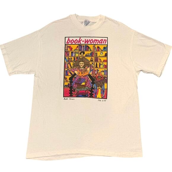Vintage 90s Book Woman Library Art Single Stitch Shirt Adult Large - Picture 1 of 4